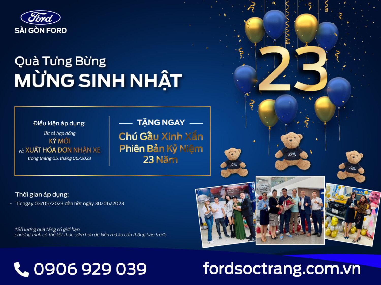 QUÀ TƯNG BỪNG - MỪNG SINH NHẬT SÀI GÒN FORD 23 NĂM